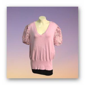 NWT Joseph A. Fine knit sweater lace sleeves soft